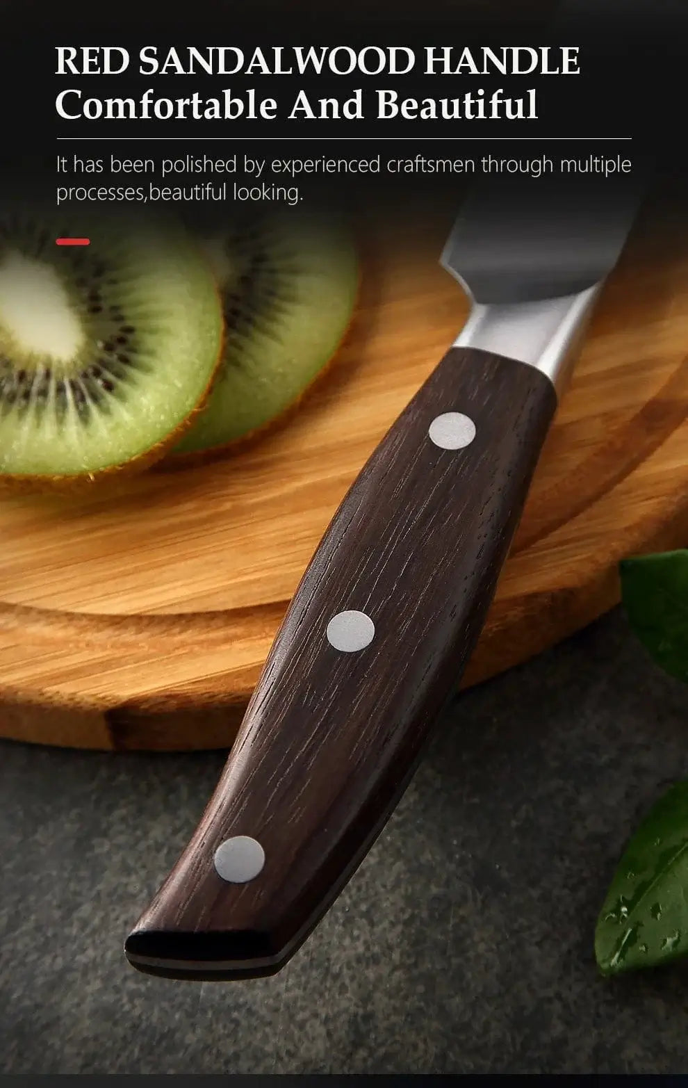 China China CHINA XINZUO High Carbon Germany 1.4116 Stainless Steel 5PCS Kitchen Knife Set High Quality Red Sandalwood Handle Cooking Slicing Tool