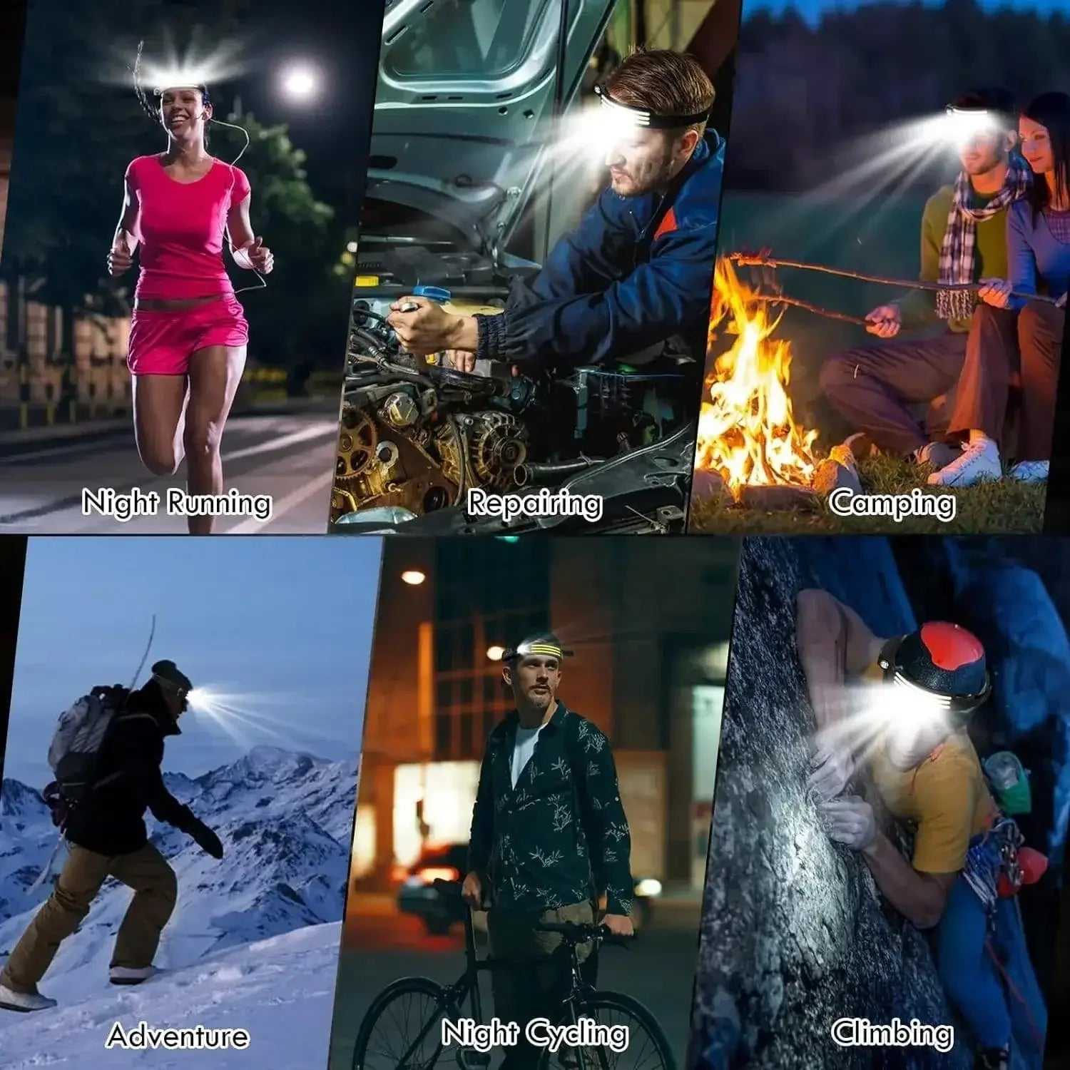 China China COB LED Headlamp Induction Head Lamp Built-in Battery USB Rechargeable Head Flashlight Outdoor Camping Fishing Sensor Headlight