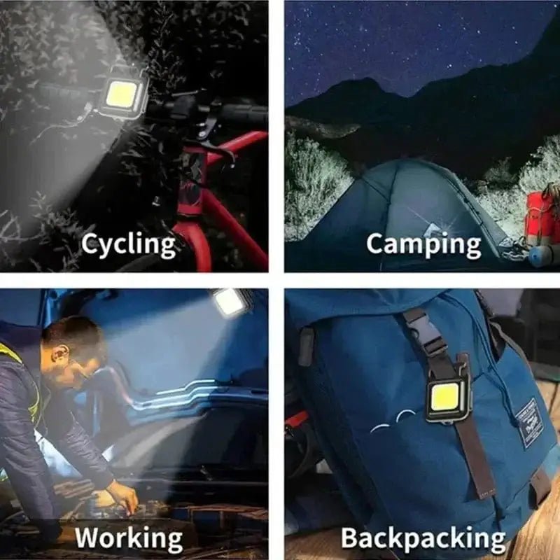 China China COB LED Mini Flashlight Super Bright EDC Keychain Light Outdoor Emergency Camping Pocket Lamp With Tail Magnet Corkscrew