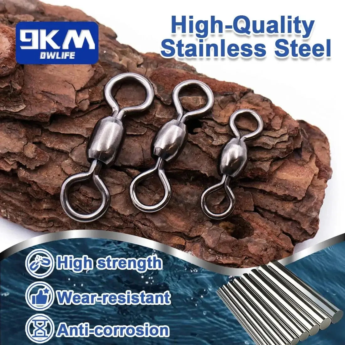 China China Crane Swivels 50~200Pcs Swivels Fishing Tackle Fishing line Hook Connector Stainless Brass Saltwater Fishing Rolling Accessories