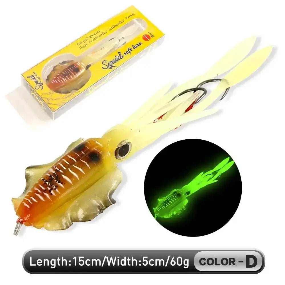China China D 15cm 60g ZUKIBO Soft Squid Bait Fishing Trolling Lure Octopus Head Jigs 60g Luminous UV Squid Jig for Deep Sea Boat Fishing Wobblers Bait