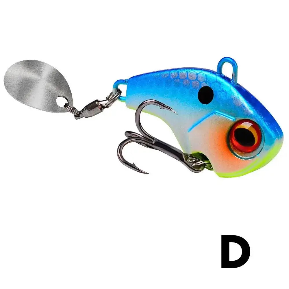 China China D / 6g 22mm 1Pcs Rotating Jig Metal VIB Spoon Spinner Fishing Lures 6g-28g Vibration Hard Bait For Bass Pike Winter Ice Fishing Tackle