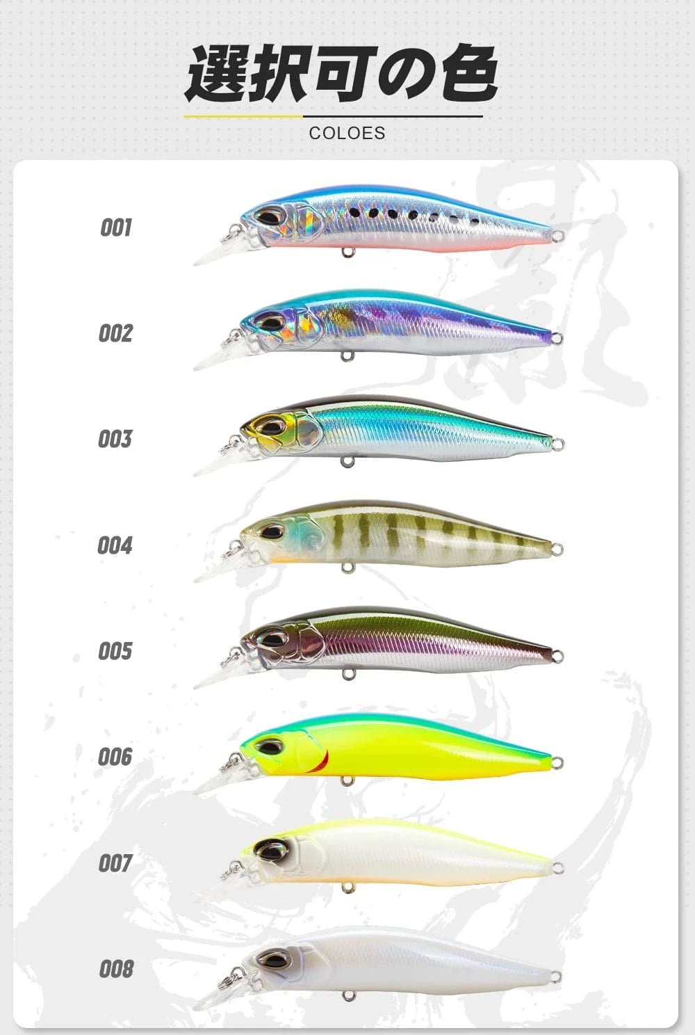 China China D1 Hot Minnow Fishing Lure Suspending Sinking 77mm/8.4g 65mm/5g Artificial Wobblers Saltwater Freshwater Bass Perch Tackle