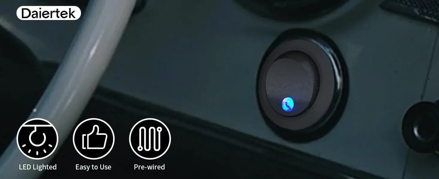 China China DaierTek 4PCS 12V 3 Pin Round Rocker ON/Off LED Light Toggle Switch SPST With Wires for Car Truck Marine Boat Car Accessories