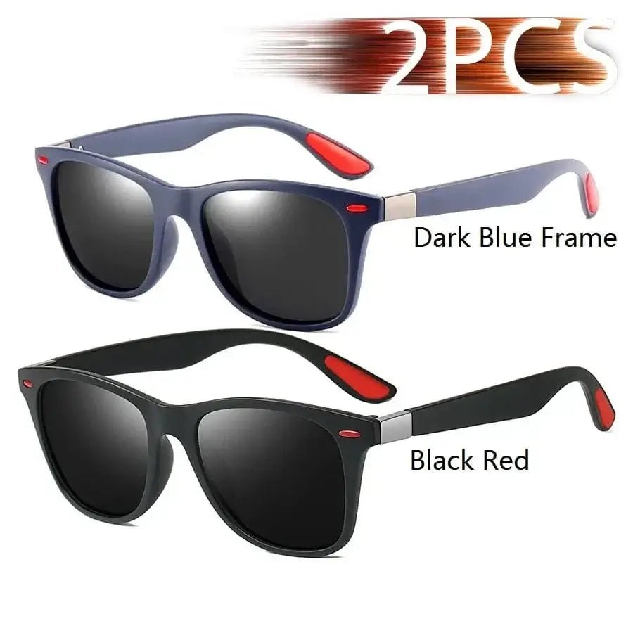 China China DarkBlueFram-BlakRed Fashion Vintage Square Unisex Driving Fishing Sunglasses Men Women Luxury Brand Designer Sun Glasses Anti-Glare Eyewear UV400