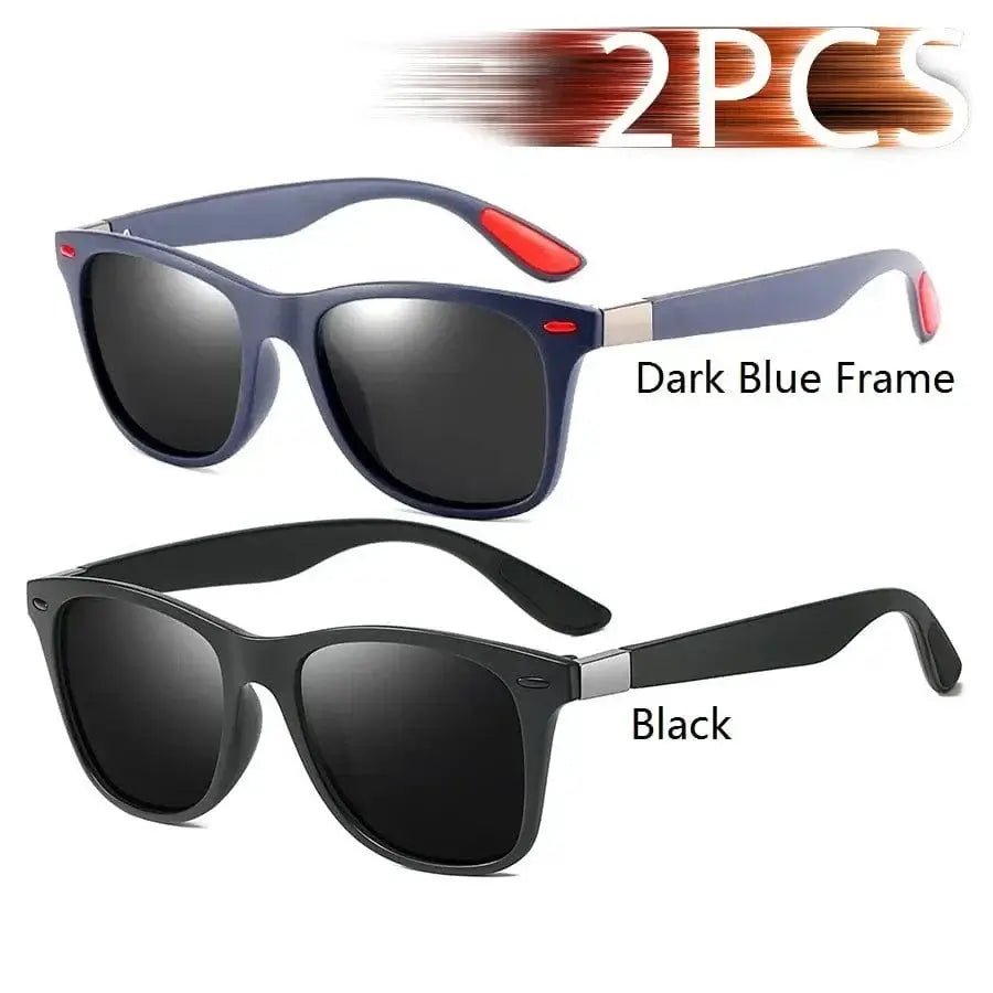 China China DarkBlueFrame-Black Fashion Vintage Square Unisex Driving Fishing Sunglasses Men Women Luxury Brand Designer Sun Glasses Anti-Glare Eyewear UV400