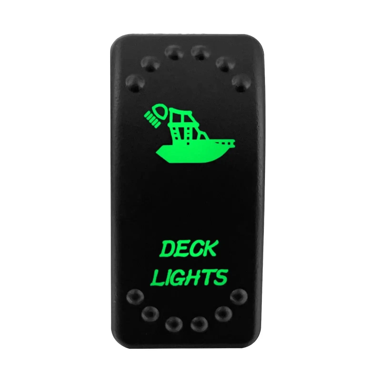 China China DECK LIGHT Waterproof Green Led Car Rocker Switch On Off 12V 20A Washer Wiper Momentary Toggle Switch For Marine Boat ATV RZR RV Autosteer