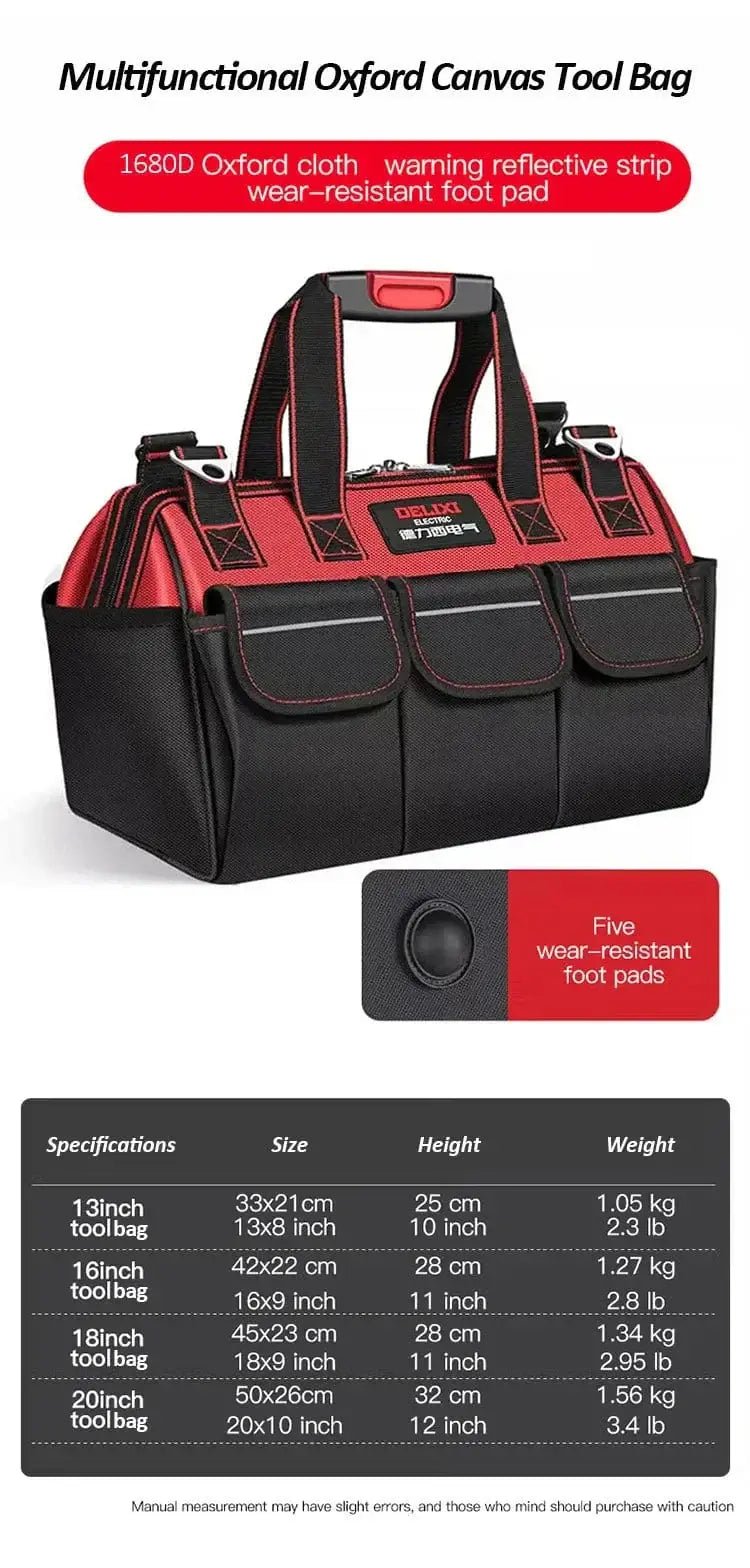 China China DELIXI ELECTRIC Tool Bag,Multifunctional Waterproof Storage Bags,Suitable for Electricians,Carpenters,Car Mechanics,Homeowners