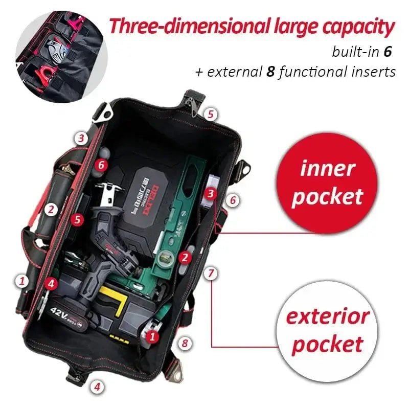 China China DELIXI ELECTRIC Tool Bag,Multifunctional Waterproof Storage Bags,Suitable for Electricians,Carpenters,Car Mechanics,Homeowners