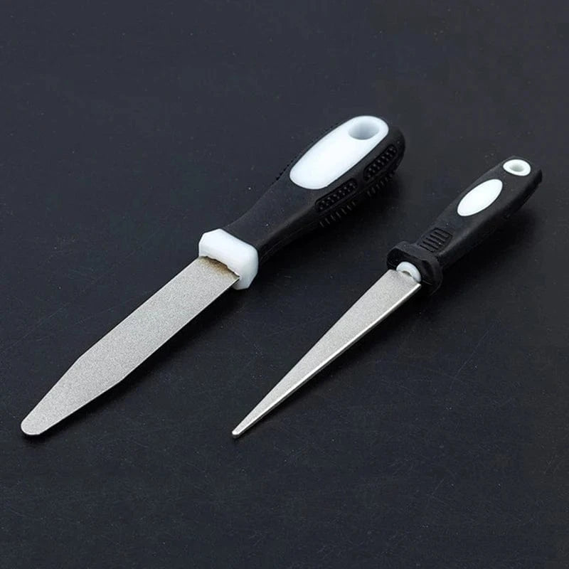 China China Diamond Sharpening Scissors Knives Rod Grit File Garden Tools Double-sided Flat Curved Design Handheld Sharpener Home Supplies