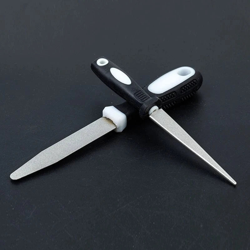 China China Diamond Sharpening Scissors Knives Rod Grit File Garden Tools Double-sided Flat Curved Design Handheld Sharpener Home Supplies