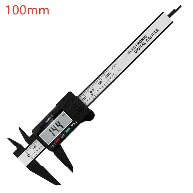 China China Digital  Black 100mm 150mm 100mm Electronic Digital Caliper Carbon Fiber Dial Vernier Caliper Gauge Micrometer Measuring Tool Digital Ruler