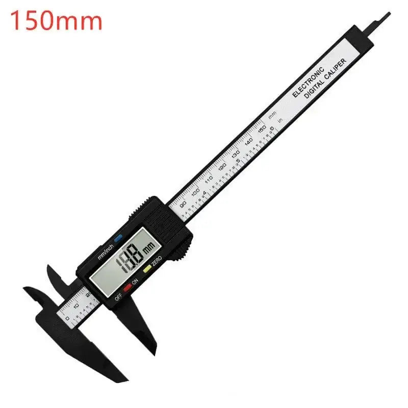 China China Digital Black 150mm 100mm Electronic Digital Caliper Carbon Fiber Dial Vernier Caliper Gauge Micrometer Measuring Tool Digital Ruler