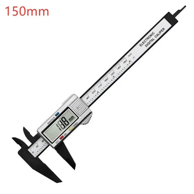 China China Digital Silverblack 150mm 100mm Electronic Digital Caliper Carbon Fiber Dial Vernier Caliper Gauge Micrometer Measuring Tool Digital Ruler