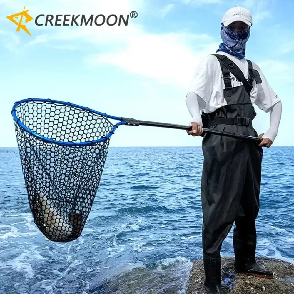 China China Dip Net Folding Portable Ultra Light Big Fishing Hand Lure Nets Silicone No harm Fish for Sea Saltwater Speed Extension Outdoor
