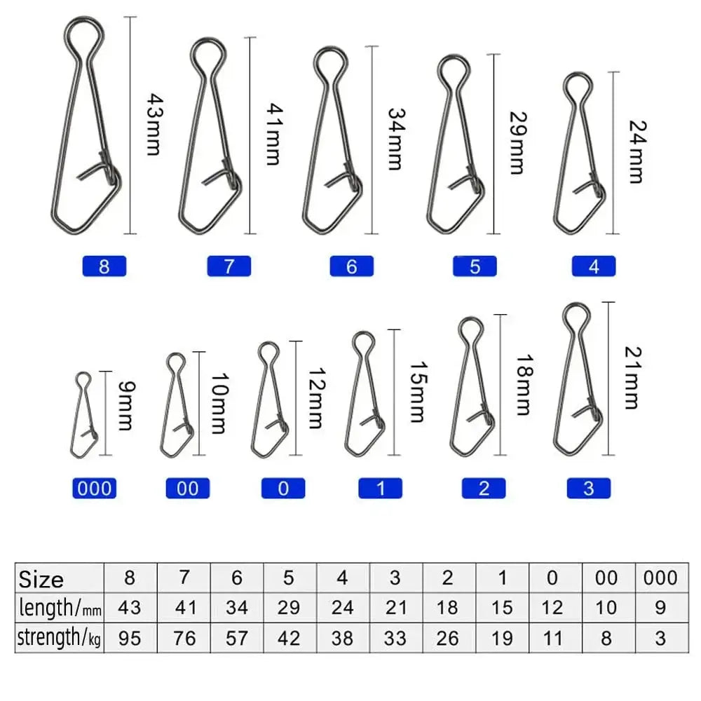 China China DNDYUJU 100pcs Bearing Fishing Swivels Snap Rolling Rings Interlock Hook Lure Quick Buckle Snap Swivels Connector Tackle