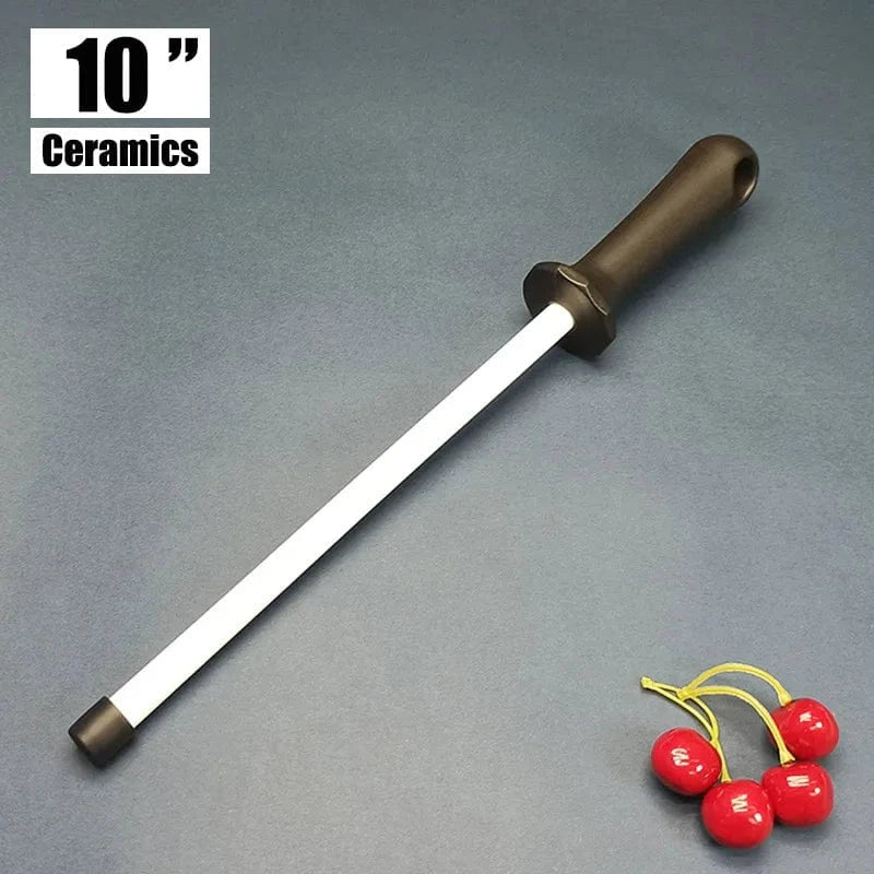 China China DONG 10 INCH / choice 8/10/12 Inch Professional Ceramic Knife Sharpener Rod Durable Knife Grinder With Non-Slip Handle Kitchen Knife Sharpening Blade
