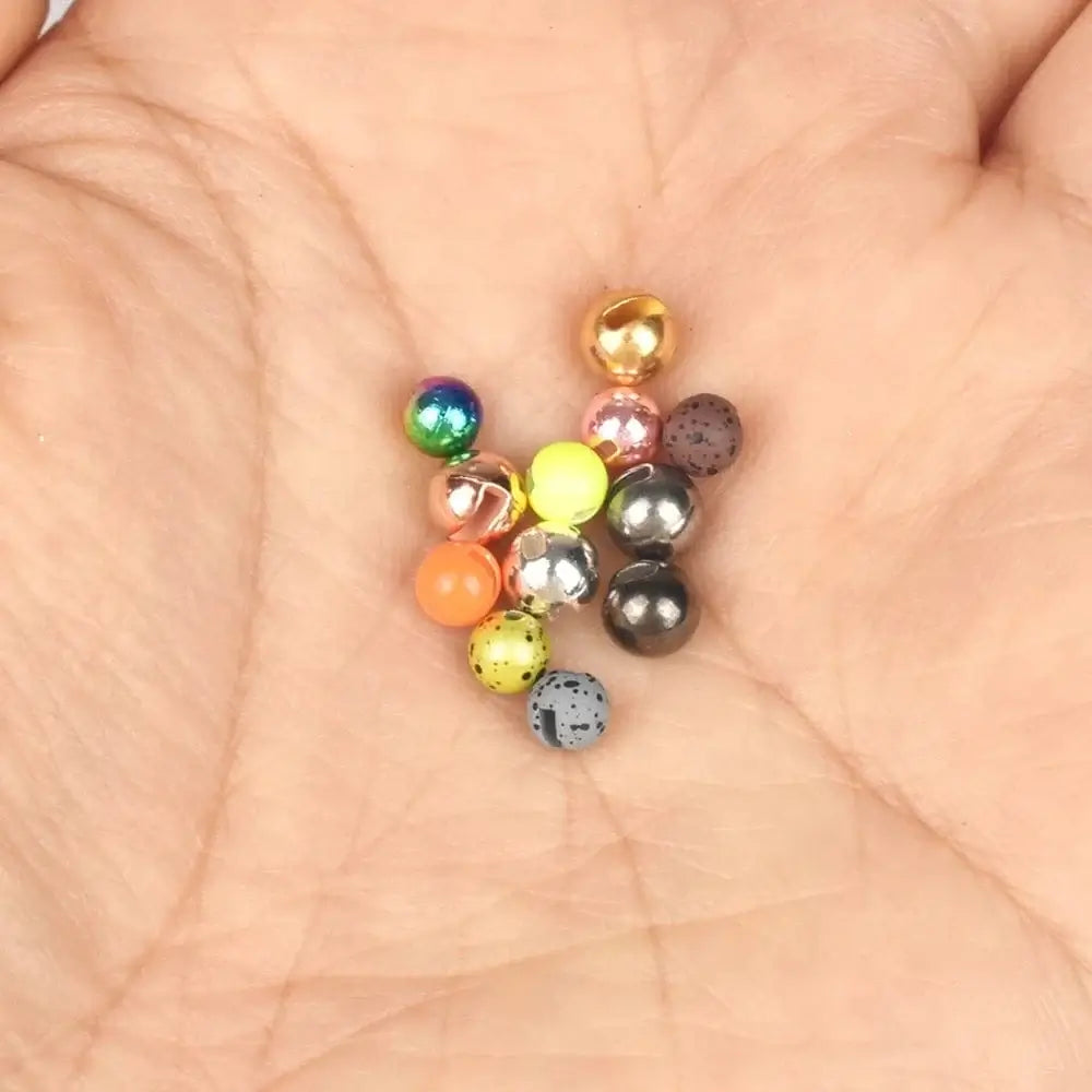 China China Elite TG 50pcs Tungsten Slotted Beads 2.5mm-3.8mm Trout Panfish Hook Fly Tying Bead Material Multi-Color Fly Fishing Tackel