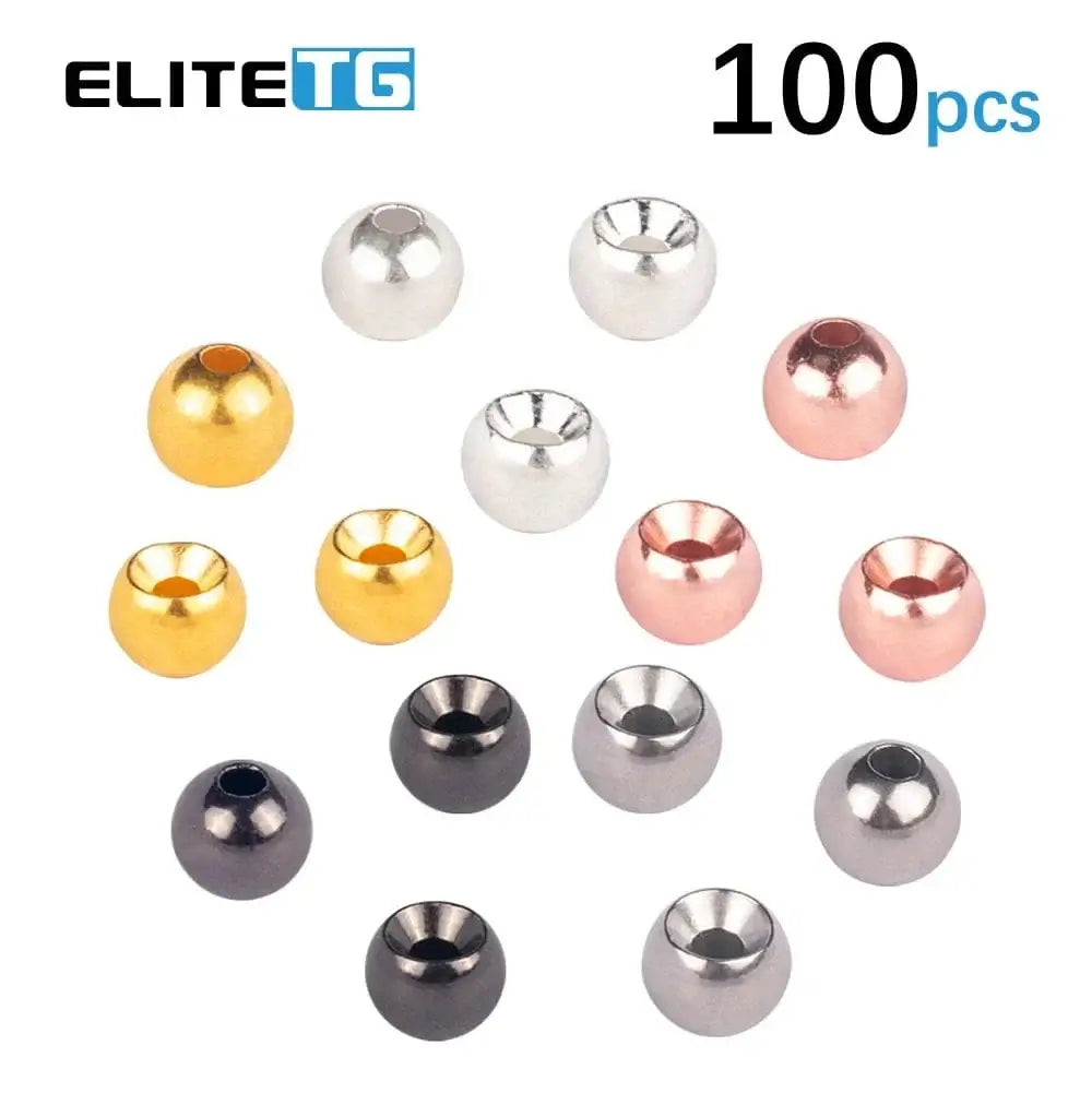 China China EliteTG Tungsten Cycolps Beads,100pcs 1.5-3.5mm Fly Tying Material,Trout Perch Panfish Nymph Jig Head Bead DIY Tackel
