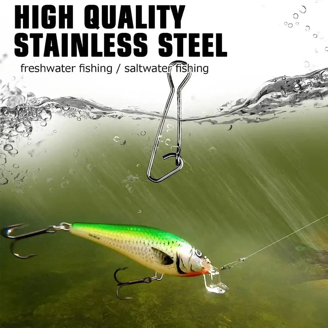China China FishTrip Hook Snap Stainless Steel Fishing Snap for Plug Fishing, Feeders, Tying Lures, Float, Making Fishing Rig