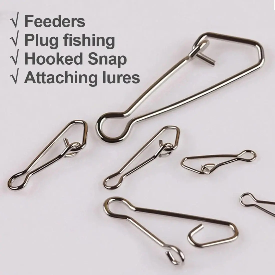 China China FishTrip Hook Snap Stainless Steel Fishing Snap for Plug Fishing, Feeders, Tying Lures, Float, Making Fishing Rig
