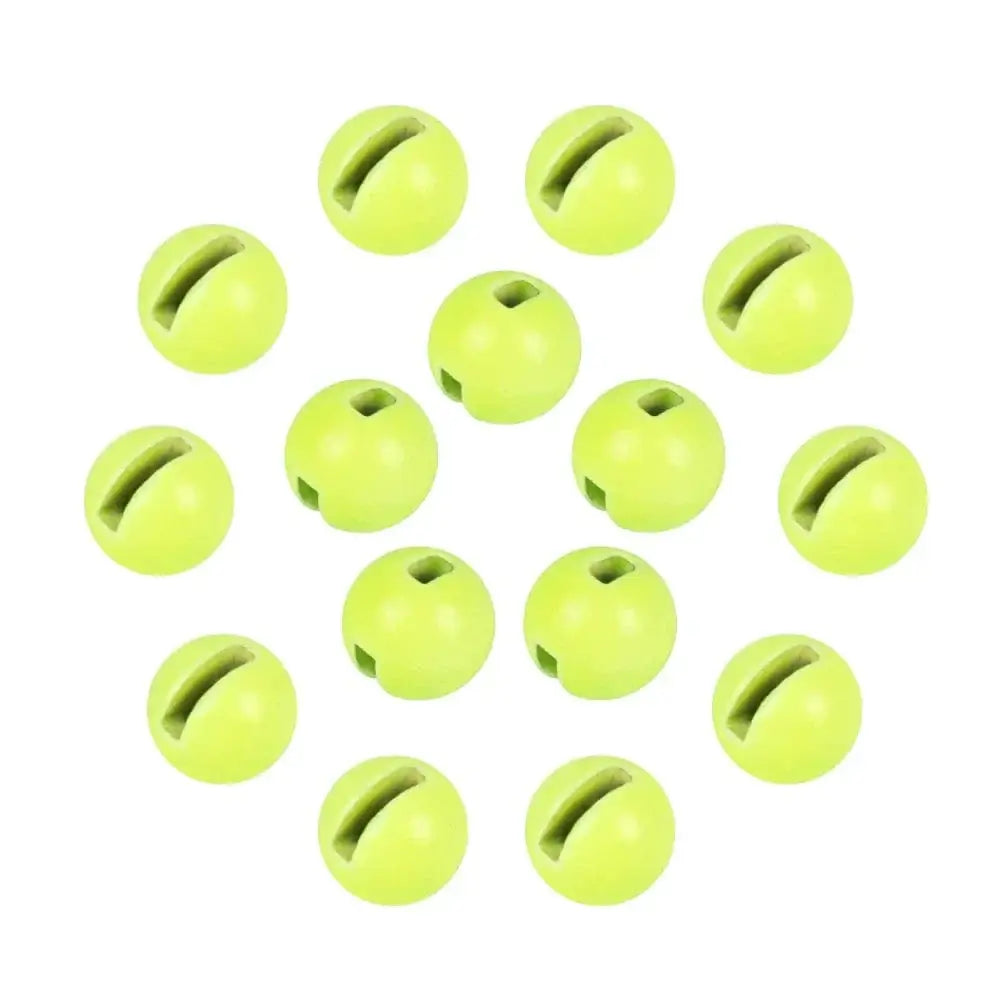 China China Fluorescent yellow / 2.8mm Elite TG 50pcs Tungsten Slotted Beads 2.5mm-3.8mm Trout Panfish Hook Fly Tying Bead Material Multi-Color Fly Fishing Tackel
