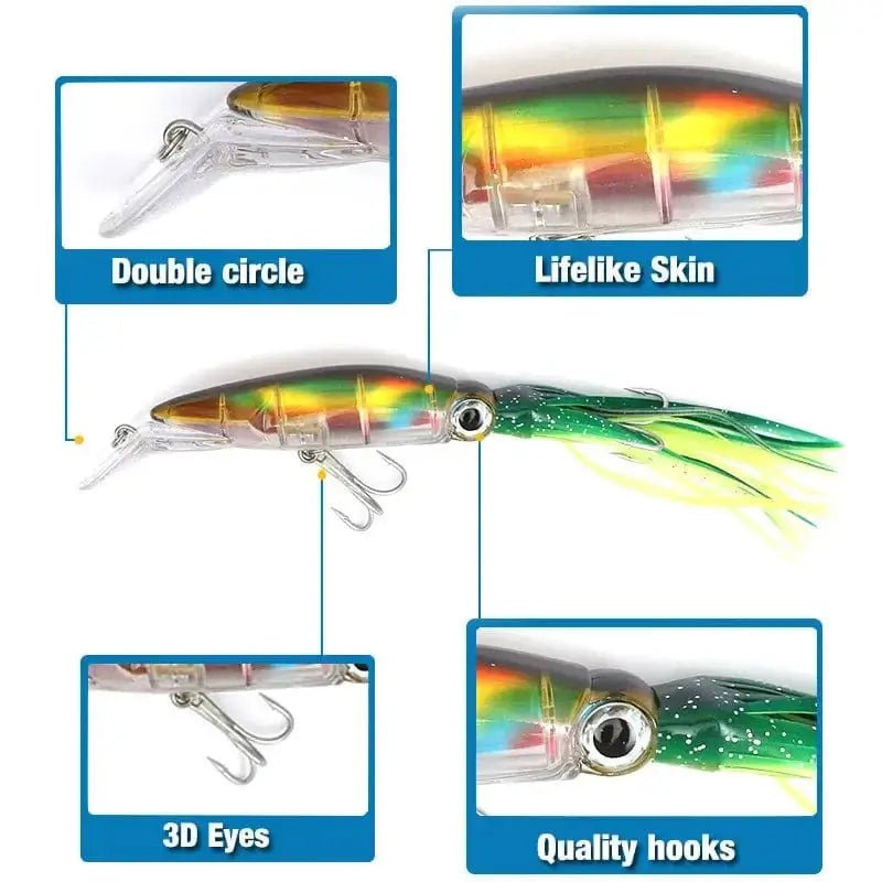 China China FLYSAND Large Simulation Squid Hard Fishing Lures Baits Lifelike Swimbait Octopus Bait With 2 Treble Hooks Fishing Accessory