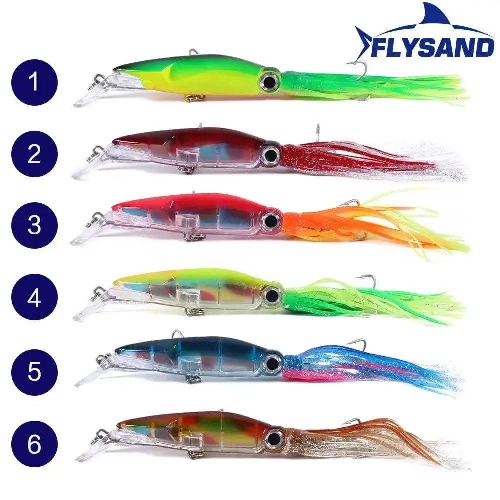 China China FLYSAND Large Simulation Squid Hard Fishing Lures Baits Lifelike Swimbait Octopus Bait With 2 Treble Hooks Fishing Accessory