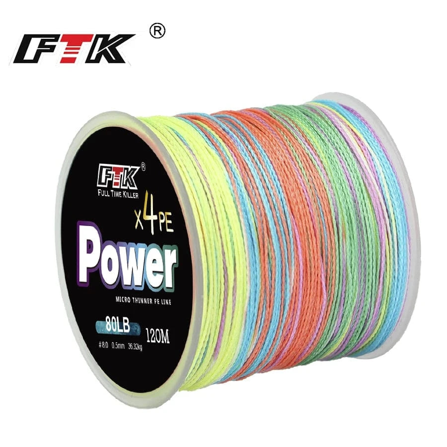 China China FTK 4 Strands PE Braided Fishing Line Japan 120M Super Strong Lure Wire Multifilament Line 0.10MM-0.60MM 8LB-100LB