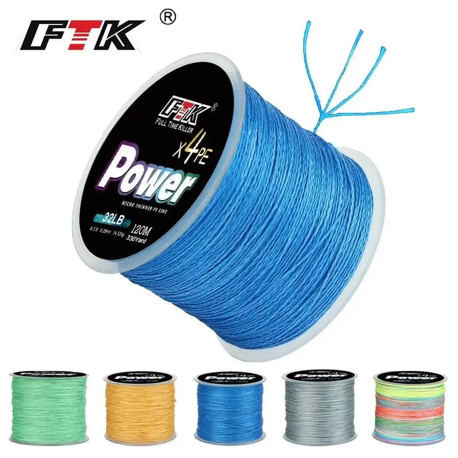 China China FTK 4 Strands PE Braided Fishing Line Japan 120M Super Strong Lure Wire Multifilament Line 0.10MM-0.60MM 8LB-100LB