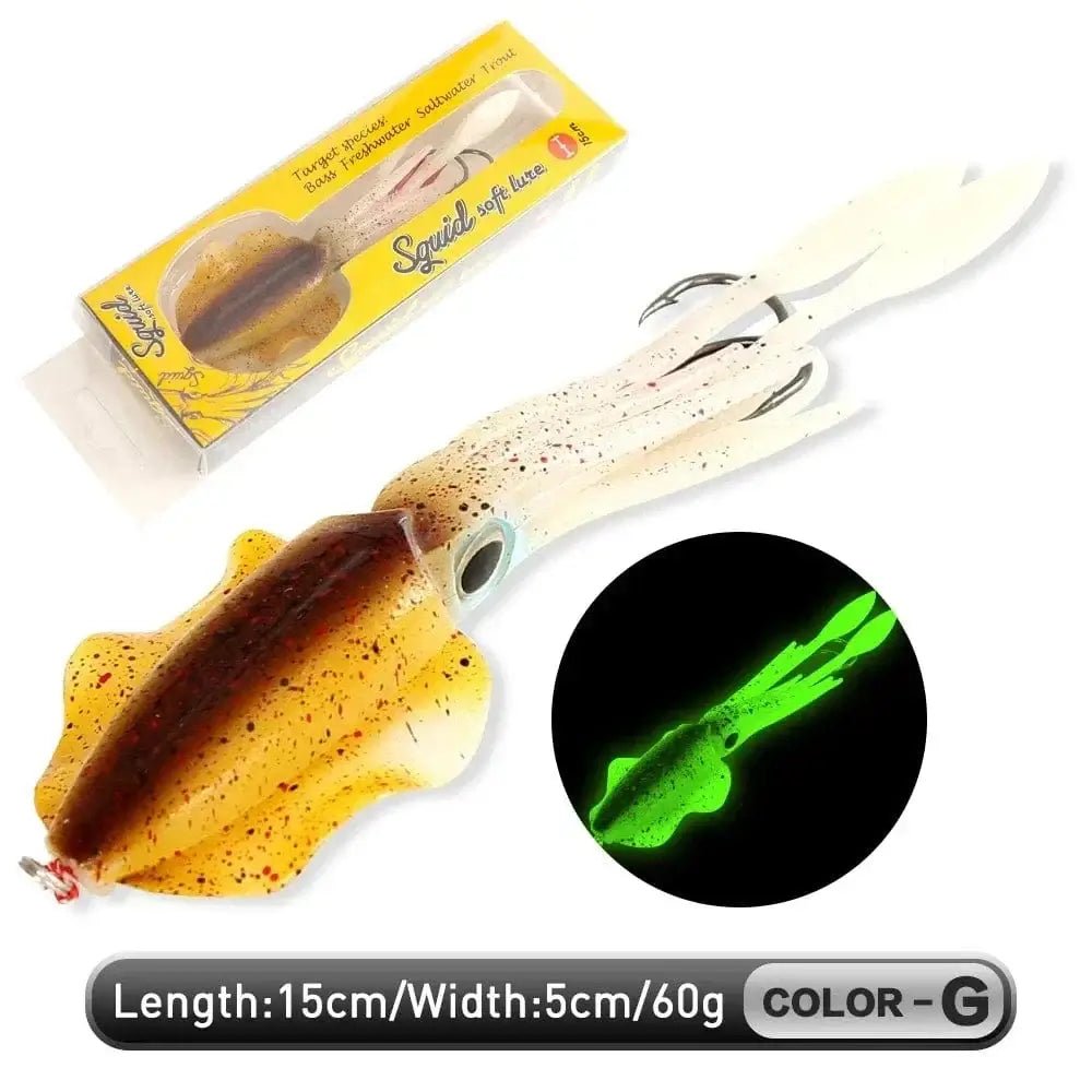 China China G 15cm 60g ZUKIBO Soft Squid Bait Fishing Trolling Lure Octopus Head Jigs 60g Luminous UV Squid Jig for Deep Sea Boat Fishing Wobblers Bait