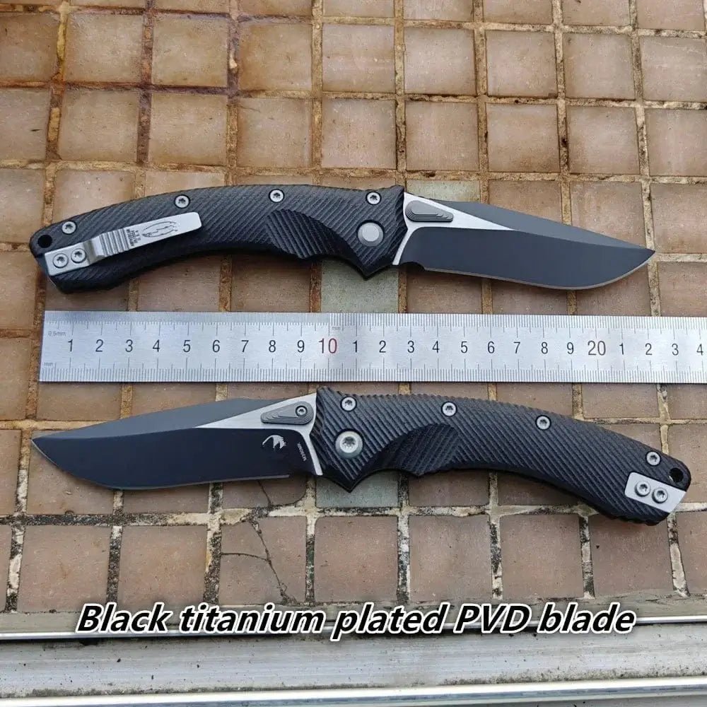 China China G10 Black plated JUFULE New Amphibia Manual Carbon Fiber / G10 Ball Bearing Mark M390MK Blade Hunting Fish Outdoor EDC Tool Folding Camping Knife