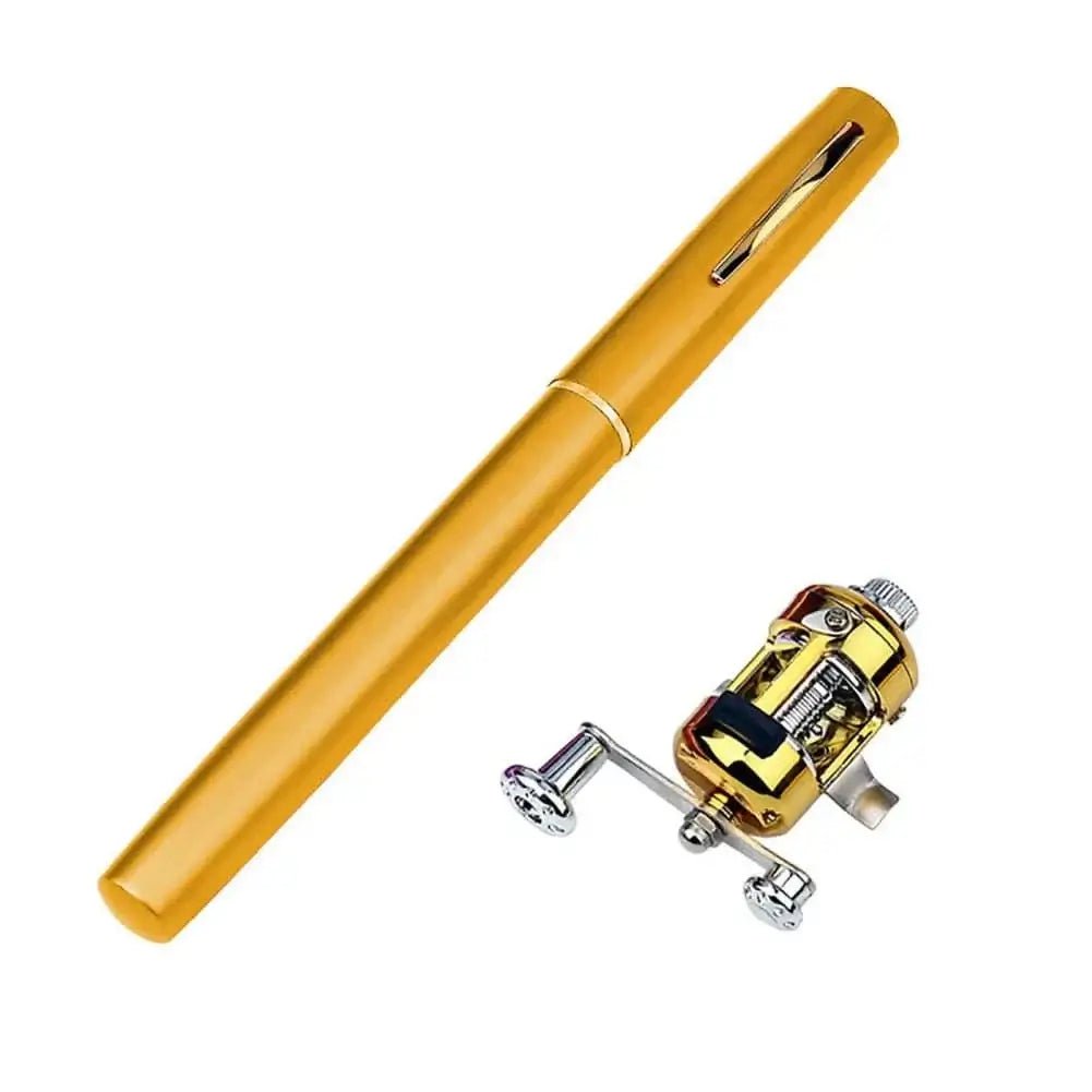 China China gold 1m Portable Telescopic Mini Fishing Pole Ultralight Pen Shape Fishing Rod Fishing Accessories For Outdoor River Lake