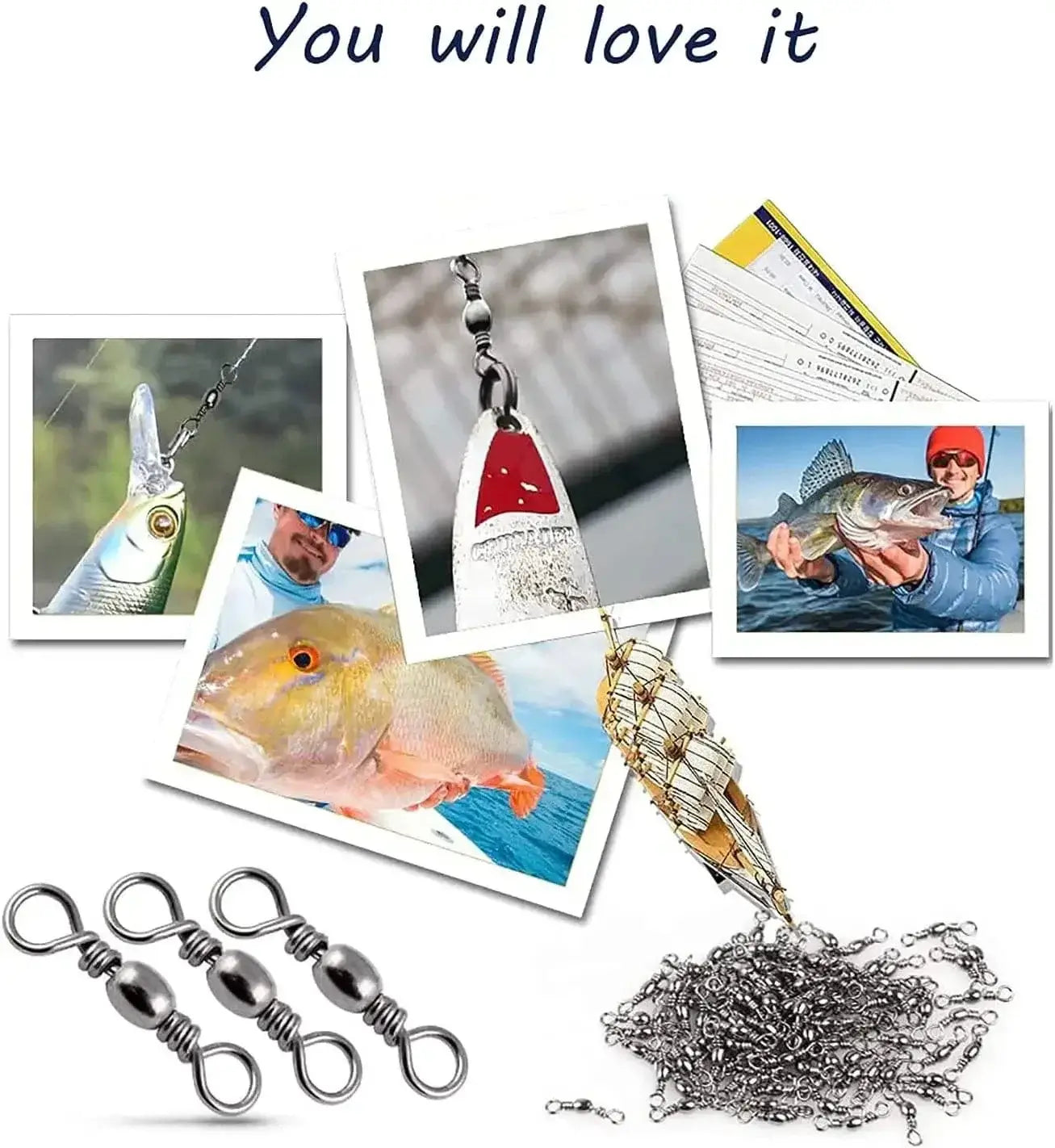 China China Goture 200pcs Fishing Rolling Swivel Snap Drag 16kg-70kg Stainless Steel Fishhooks Barrel Swivel Fishing Tackeles Line Connector