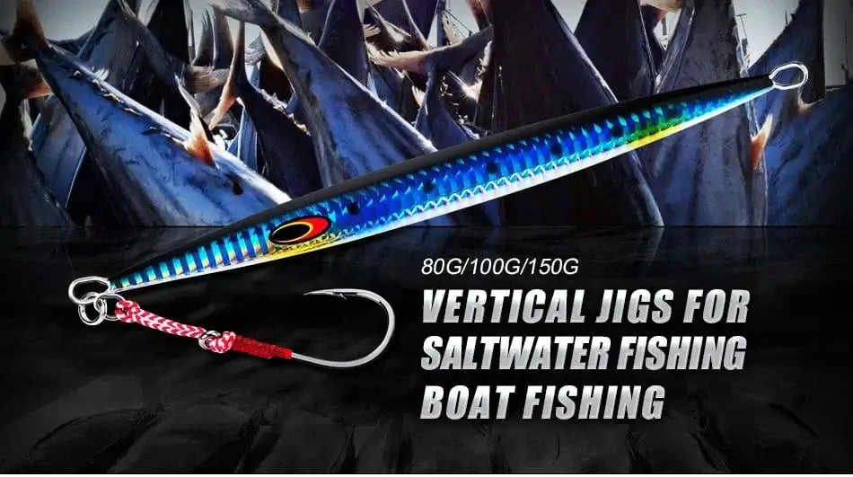 China China Goture 3pcs/lot Saltwater Speed Pitch Jigging Fishing Lure 80g 100g 150g 200g 250g 300g 350g Luminous Metal Jig Spoon 3 Colors