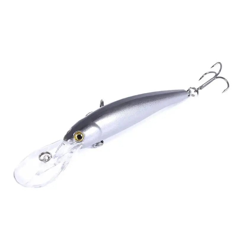 China China Gray 5 Fish Hook Bait 10g Deep Diving Large Minnow Wobbler Lure Artificial Hard Bait Crankbait Bass Pike Walleye Perch Fishing Gear