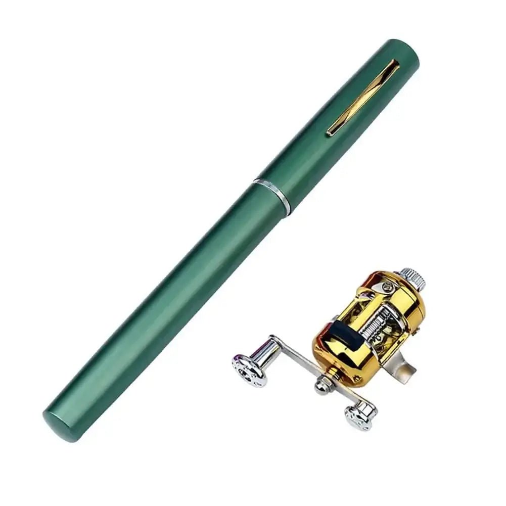 China China green 1m Portable Telescopic Mini Fishing Pole Ultralight Pen Shape Fishing Rod Fishing Accessories For Outdoor River Lake