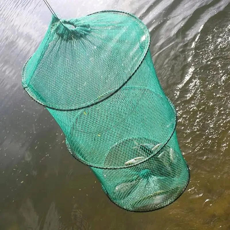 China China Green Folding Round Nylon Mesh Metal Frame Crab Fishing Net Shrimp Cast Minnow Trap Fishing Landing Fish Tackle Accessory Crawdad Y8I6