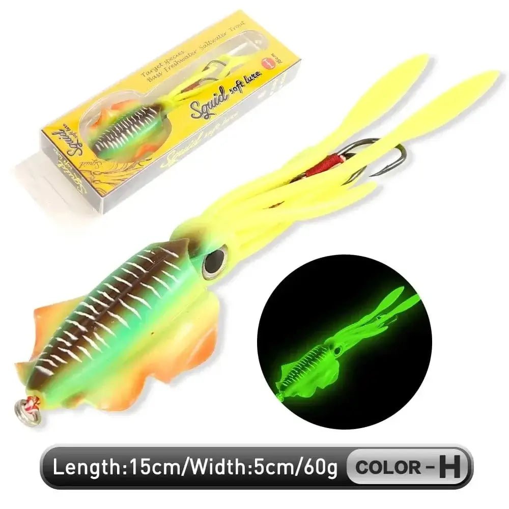 China China H 15cm 60g ZUKIBO Soft Squid Bait Fishing Trolling Lure Octopus Head Jigs 60g Luminous UV Squid Jig for Deep Sea Boat Fishing Wobblers Bait