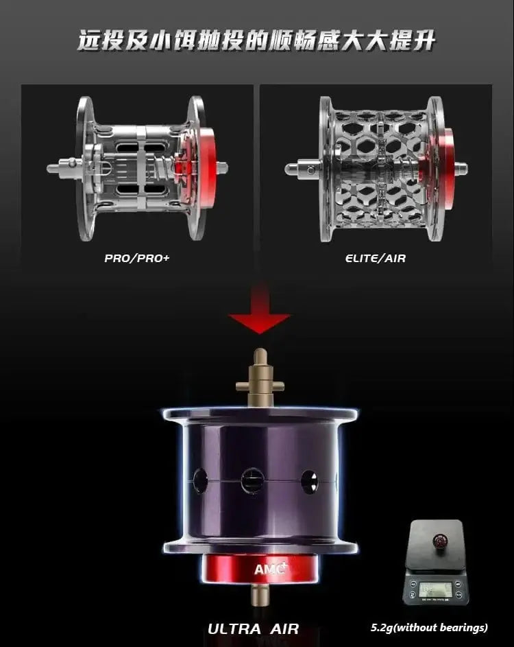 China China Haibo 24 NEW ARISE ULTRA AIR UT Magnesium Alloy Frame Baitcasting Fishing Reel 139g Carbon Fiber HandIe 11B+1RB Long Casting