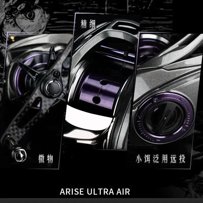 China China Haibo 24 NEW ARISE ULTRA AIR UT Magnesium Alloy Frame Baitcasting Fishing Reel 139g Carbon Fiber HandIe 11B+1RB Long Casting