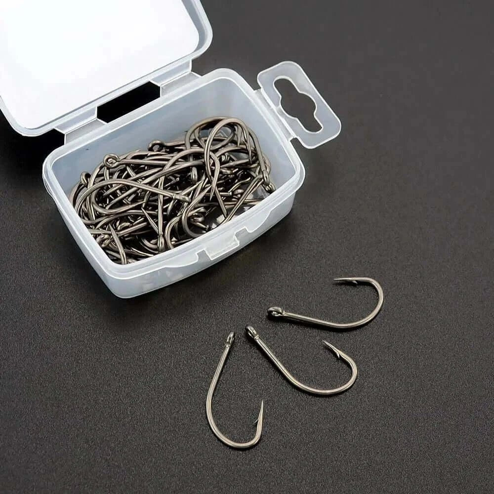 China China Hirisi 50pcs Carp Fishing Coating High Carbon Stainless Steel Barbed Hooks 8017 Fishing Hooks Accessories
