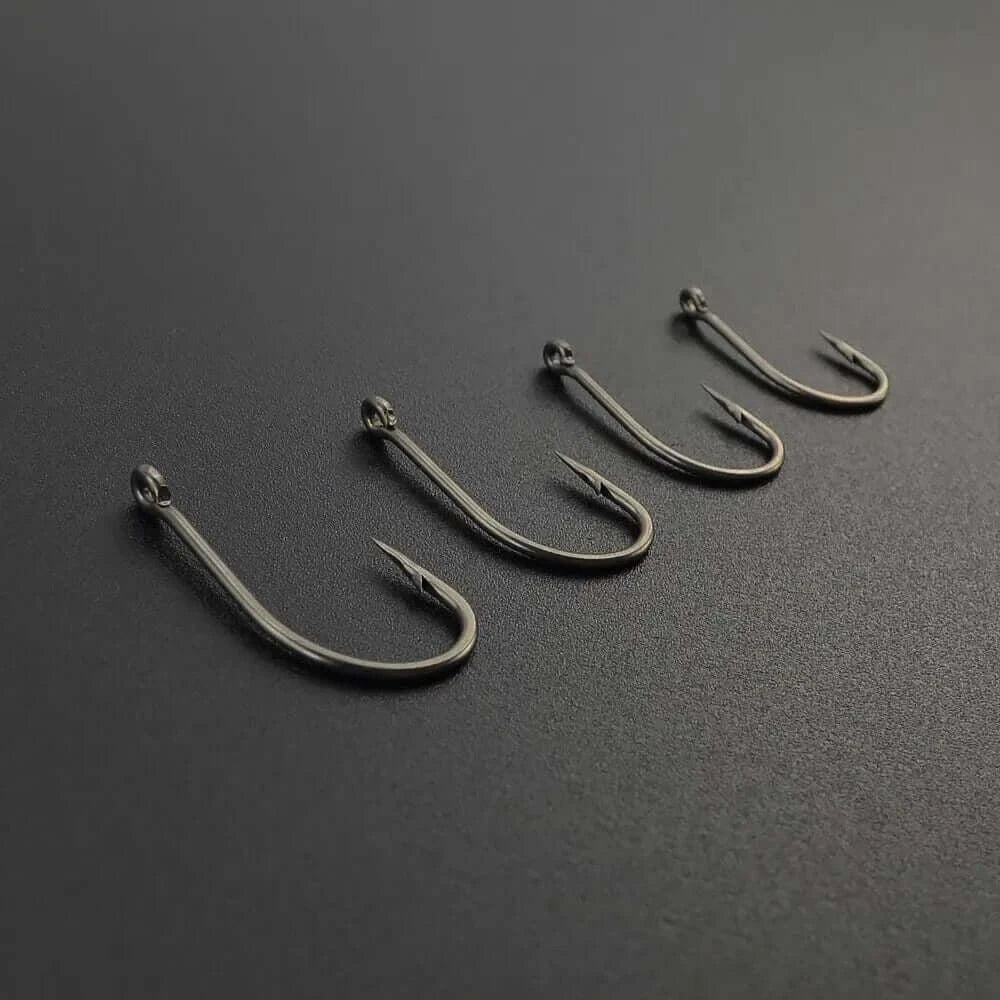 China China Hirisi 50pcs Carp Fishing Coating High Carbon Stainless Steel Barbed Hooks 8017 Fishing Hooks Accessories