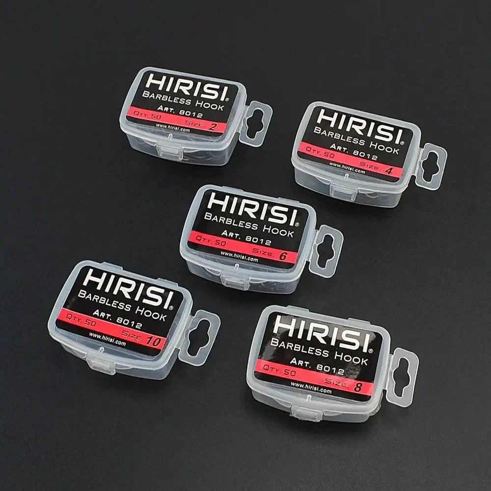 China China Hirisi 50pcs Coating High Carbon Stainless Steel Barbless Hooks 8012 Fishing Hook Fishing Tool Accessories