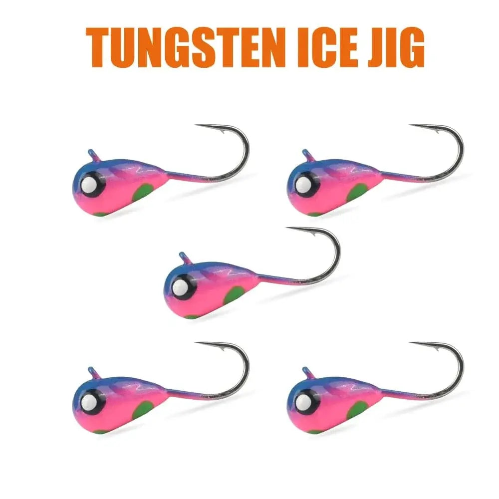 China China HP1 / 4.0mm MUUNN 5PCS Tungsten Ice Jigs Hayabusa Hook,2.7mm-6mm UV Glow Colorful Winter Fishing Hooks,Perch Crappie Bluegill Lure Tackel,
