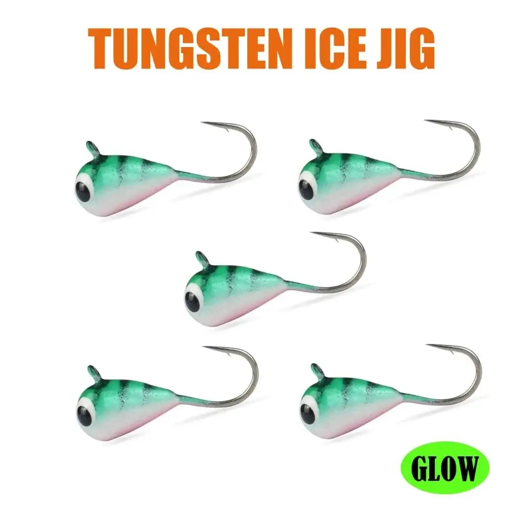 China China HP47 / 4.0mm MUUNN 5PCS Tungsten Ice Jigs Hayabusa Hook,2.7mm-6mm UV Glow Colorful Winter Fishing Hooks,Perch Crappie Bluegill Lure Tackel,