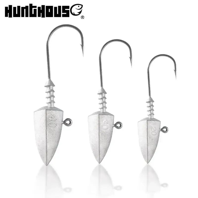 China China Hunthouse fishing hooks jig head 20g 30g 40g 3 pcs/pack fishing tackle equiped with soft lure peche 2020 new lw313