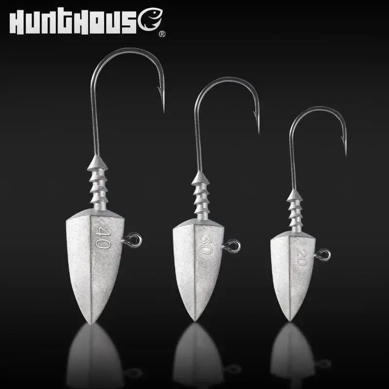 China China Hunthouse fishing hooks jig head 20g 30g 40g 3 pcs/pack fishing tackle equiped with soft lure peche 2020 new lw313