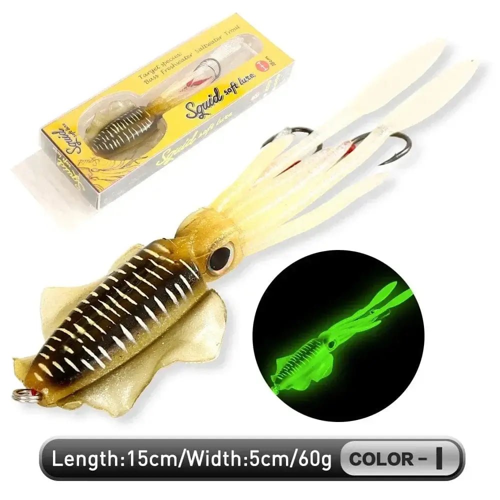 China China I 15cm 60g ZUKIBO Soft Squid Bait Fishing Trolling Lure Octopus Head Jigs 60g Luminous UV Squid Jig for Deep Sea Boat Fishing Wobblers Bait