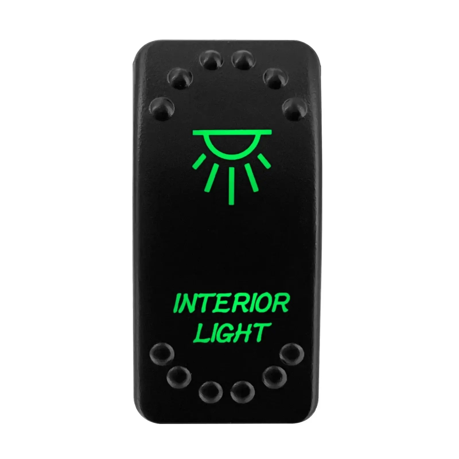 China China INTERIRO LIGHT Waterproof Green Led Car Rocker Switch On Off 12V 20A Washer Wiper Momentary Toggle Switch For Marine Boat ATV RZR RV Autosteer